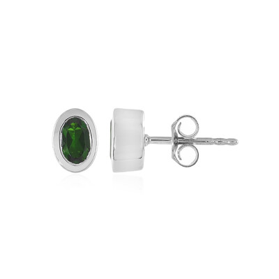 Boucles d'oreilles en argent et Diopside de Russie