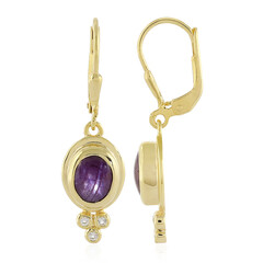 Boucles d'oreilles en argent et Rubis étoilé de Channapatna