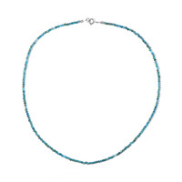 Collier en argent et Apatite bleu néon