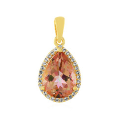 Pendentif en argent et Topaze mystique couleur pêche