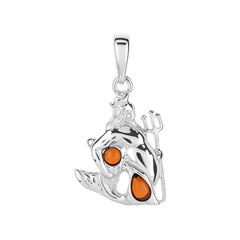 Pendentif en argent et Ambre baltique