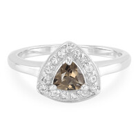 Bague en argent et Quartz fumé