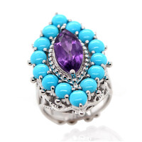 Bague en argent et Améthyste de Zambie (Dallas Prince Designs)