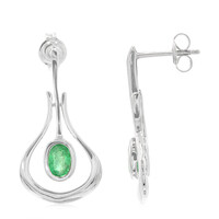 Boucles d'oreilles en argent et Emeraude de Bahia