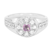 Bague en argent et Saphir pourpre de Ceylan non chauffé