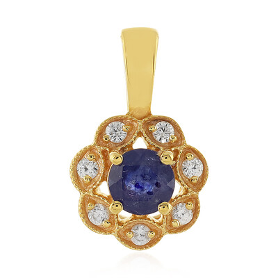 Pendentif en argent et Saphir bleu de Madagascar