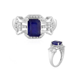Bague en argent et Saphir bleu de Madagascar