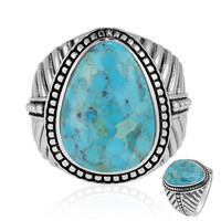 Bague en argent et Turquoise bleue de Mohavie (Art of Nature)
