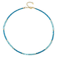 Collier en argent et Apatite bleu néon