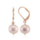 Boucles d'oreilles en argent et Perle Ming de couleur pourpre (TPC)
