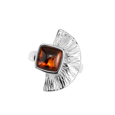 Bague en argent et Ambre baltique (MONOSONO COLLECTION)