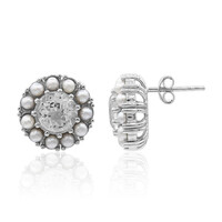 Boucles d'oreilles en argent et Topaze blanche