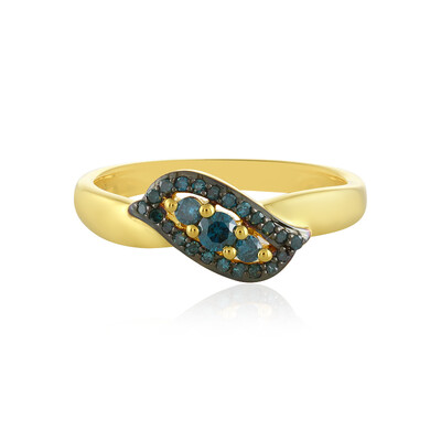 Bague en argent et Diamant bleu I4