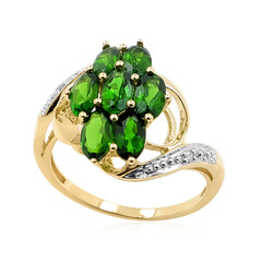 Bague en or et Diopside de Russie