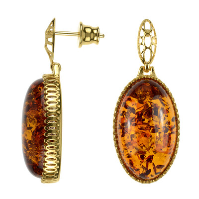 Boucles d'oreilles en argent et Ambre baltique (dagen)