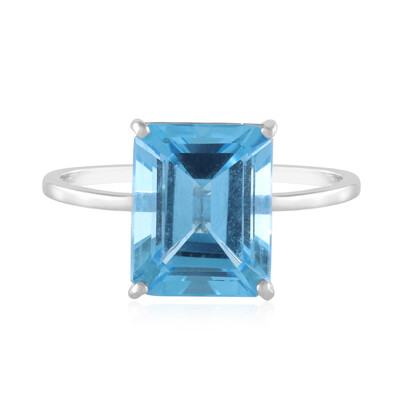 Bague en or et Topaze bleu Suisse