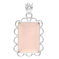 Pendentif en argent et Calcédoine rose