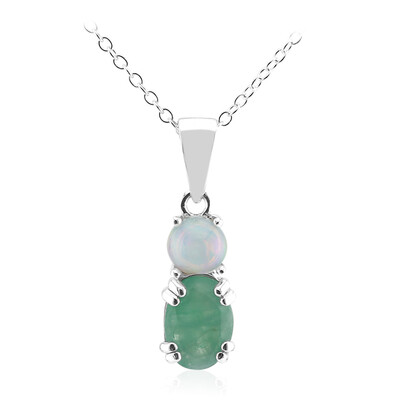 Collier en argent et Emeraude du Brésil