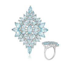 Bague en argent et Apatite bleue
