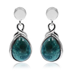 Boucles d'oreilles en argent et Azurite-Malachite