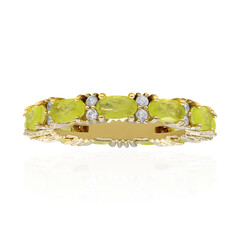 Bague en argent et Quartz jaune pastel