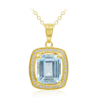 Collier en argent et Topaze bleu ciel