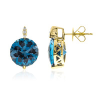 Boucles d'oreilles en or et Topaze bleu de Londres