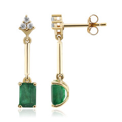 Boucles d'oreilles en or et Emeraude de Zambie