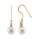 Boucles d'oreilles en or et Perle blanche de culture d'eau douce (TPC)