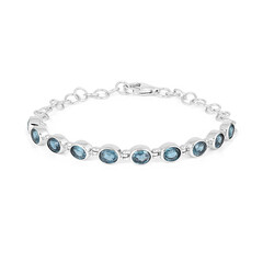 Bracelet en argent et Kyanite bleu pétrole