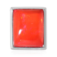 Pendentif en argent et Opale rouge d'Éthiopie