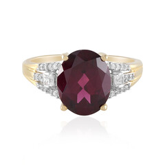 Bague en or et Grenat magenta