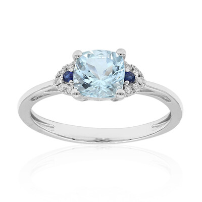 Bague en or et Aigue-Marine du Brésil AAA