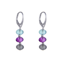 Boucles d'oreilles en argent et Fluorite