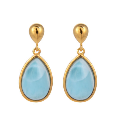 Boucles d'oreilles en argent et Larimar