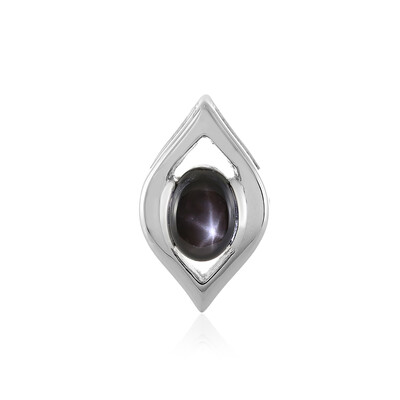 Pendentif en argent et Saphir étoilé noir