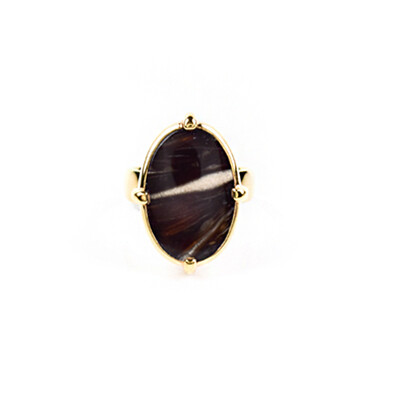 Bague en argent et Agate prairies