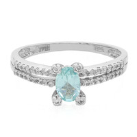 Bague en argent et Fluorapatite verte