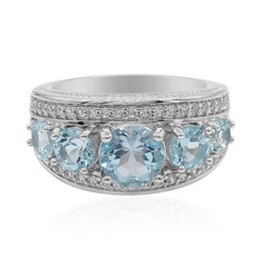 Bague en argent et Topaze bleu ciel