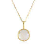 Collier en argent et Pierre de Lune arc-en-ciel