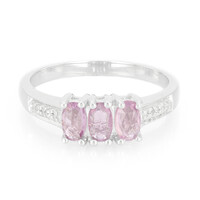 Bague en argent et Saphir pourpre de Ceylan non chauffé