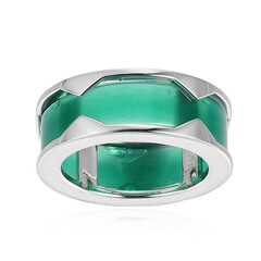 Bague en argent et Agate verte