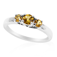 Bague en argent et Scapolite cognac