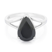 Bague en argent et Spinelle noir