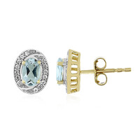 Boucles d'oreilles en or et Aigue-marine