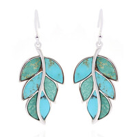 Boucles d'oreilles en argent et Turquoise de Kingman (Anne Bever)