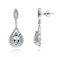 Boucles d'oreilles en or et Aigue-Marine du Brésil AAA (CIRARI)