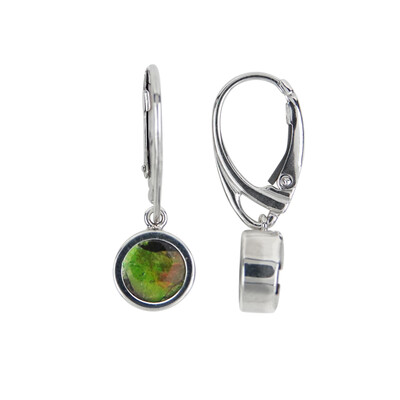 Boucles d'oreilles en argent et Ammolite