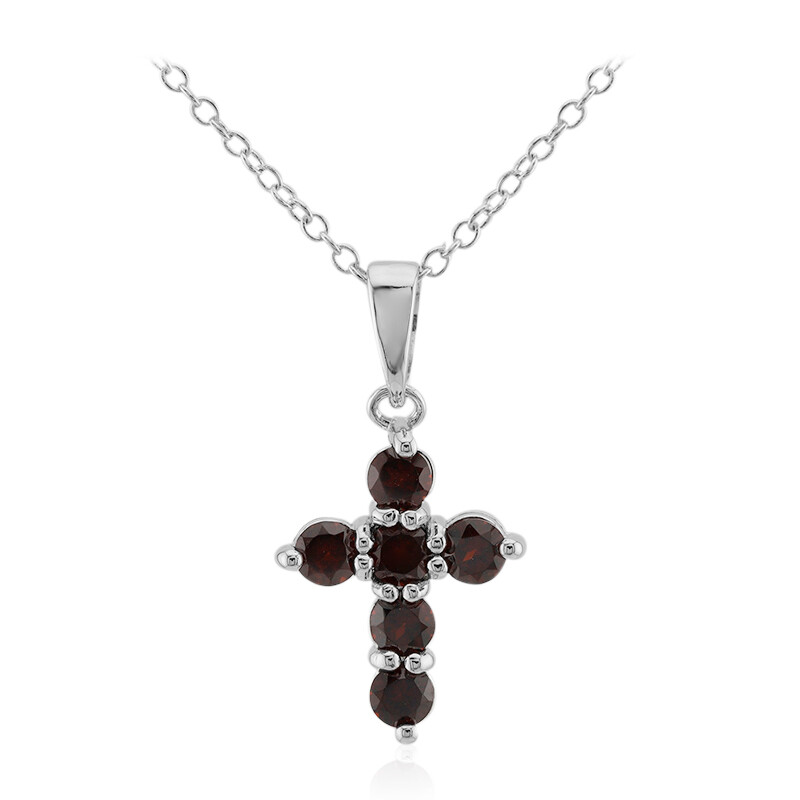 Pendentif Croix En Grenat Or 333 (8 Carats) – Or Jaune, Pour Femme, Référence 9901, Fabrication Allemagne