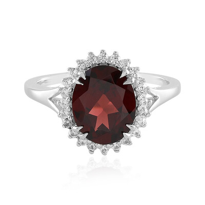 Bague en argent et Grenat du Mozambique